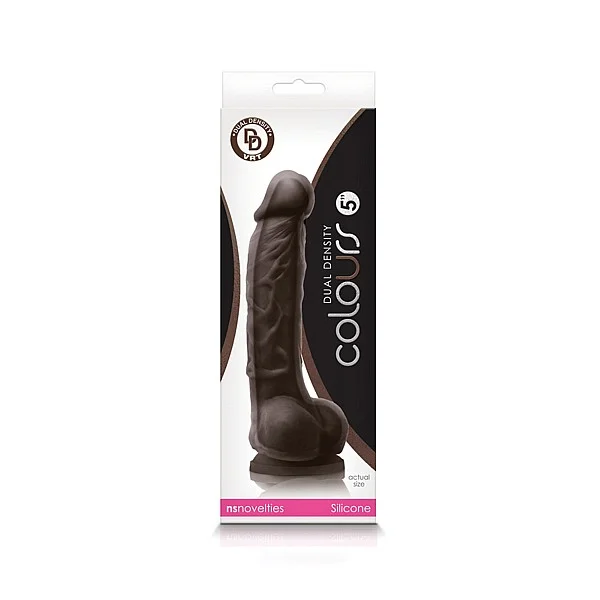 Colours Dual Density 5 Inch - Bruine huidskleur van het merk Colours - Realistische Dildo's - online bestellen bij Masculum.nl. De discrete online seks-toys en erotisch heren ondergoed winkel voor gay & hetero mannen.