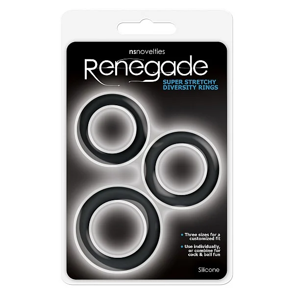 Diversity Rings - Zwart van het merk Renegade - Cockringen - online kopen bij Masculum.nl. De discrete online seks-toys en erotisch heren ondergoed winkel voor gay & hetero mannen.