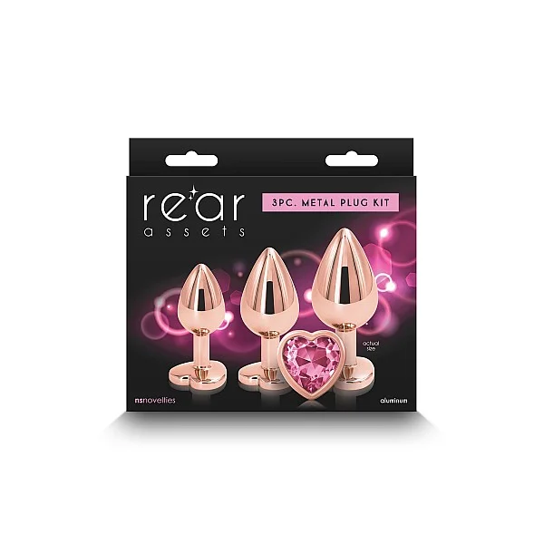 Rear Assets Trainer Kit Heart - Roze van het merk Rear Assets - Buttplugs - online kopen bij Masculum.nl. De discrete online seks-toys en erotisch heren ondergoed winkel voor gay & hetero mannen.