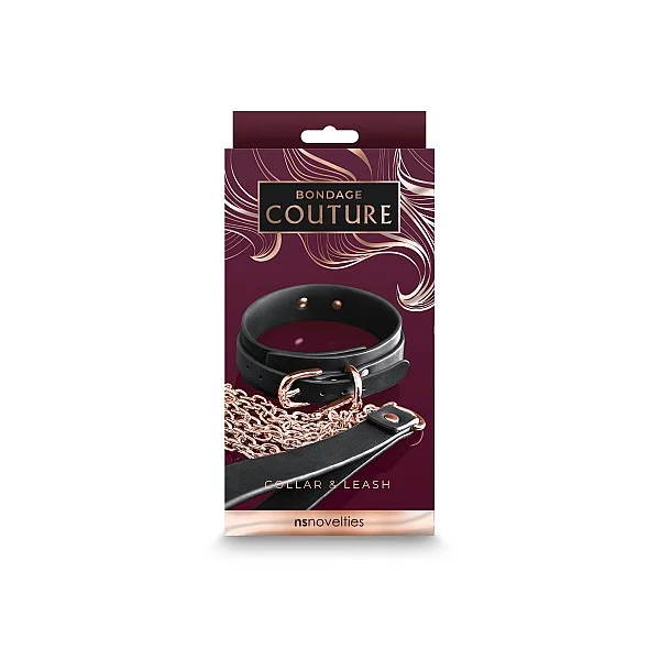 Bondage Couture Collar & Leash - Zwart van het merk Bondage Couture - BDSM Collars - online bestellen bij Masculum.nl. De discrete online seks-toys en erotisch heren ondergoed winkel voor gay & hetero mannen.