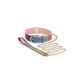 Spectra Bondage Collar & Leash - Regenboog