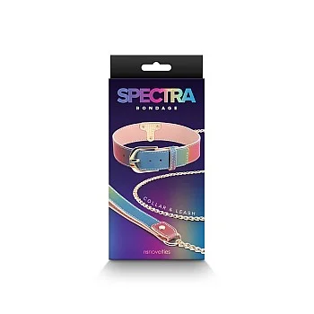 Spectra Bondage Collar & Leash - Regenboog