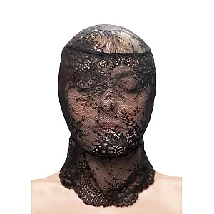 Fetish & Fashion Lace Hood - Zwart