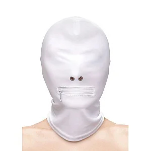 Fetish & Fashion Zippered Mouth Hood - Wit