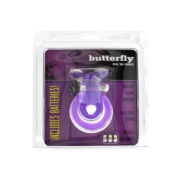 Cock & Ball Ring Butterfly - Paars van het merk Seven Creations - Vibrerende Cockringen - online kopen bij Masculum.nl. De discrete online seks-toys en erotisch heren ondergoed winkel voor gay & hetero mannen.