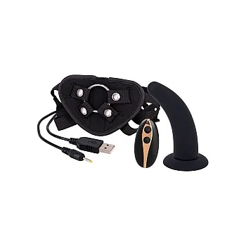 Vibration Dildo Strap-On 12,70 cm - Zwart