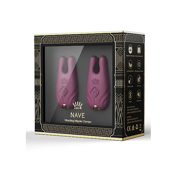 Nave Vibrating Nipple Clamps - Paars van het merk Zalo - Tepelklemmen - online bestellen bij Masculum.nl. De discrete online seks-toys en erotisch heren ondergoed winkel voor gay & hetero mannen.