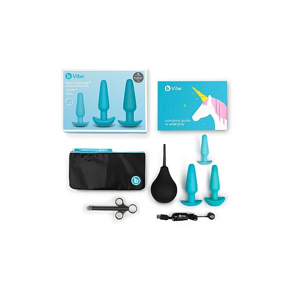 B-Vibe Anal Education Set - Blauw van het merk b-Vibe - Buttplug Sets - online kopen bij Masculum.nl. De discrete online seks-toys en erotisch heren ondergoed winkel voor gay & hetero mannen.