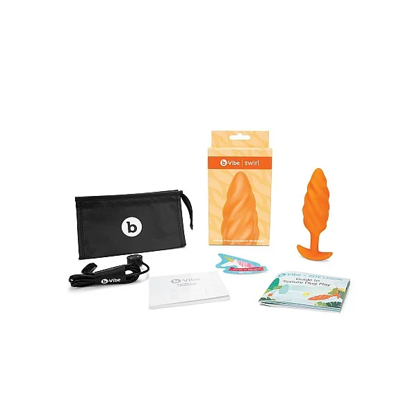 B-Vibe Swirl Texture Plug - Oranje van het merk b-Vibe - Buttplugs - online kopen bij Masculum.nl. De discrete online seks-toys en erotisch heren ondergoed winkel voor gay & hetero mannen.