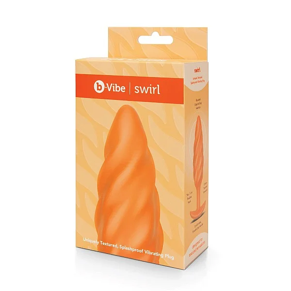 B-Vibe Swirl Texture Plug - Oranje van het merk b-Vibe - Buttplugs - online kopen bij Masculum.nl. De discrete online seks-toys en erotisch heren ondergoed winkel voor gay & hetero mannen.