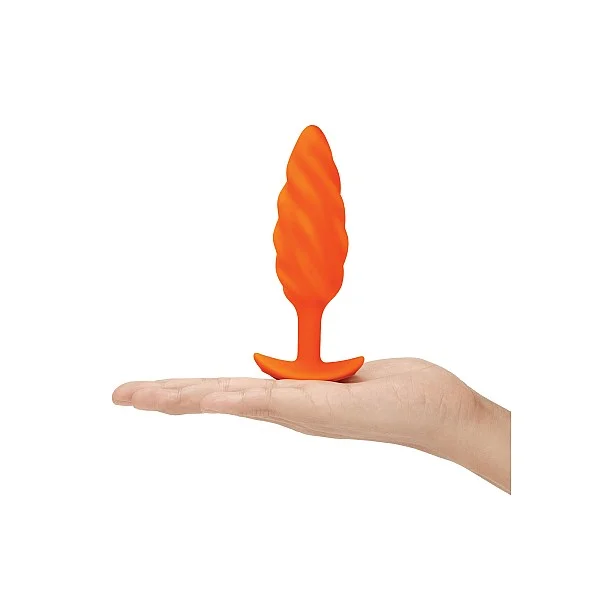 B-Vibe Swirl Texture Plug - Oranje van het merk b-Vibe - Buttplugs - online kopen bij Masculum.nl. De discrete online seks-toys en erotisch heren ondergoed winkel voor gay & hetero mannen.