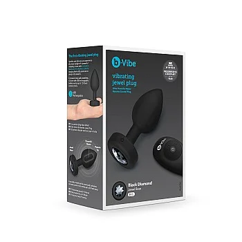B-Vibe Vibr Jewel Plug M/L - Zwart