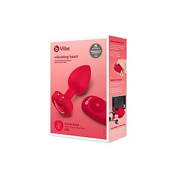 B-Vibe Vibr Heart Plug M/L - Rood