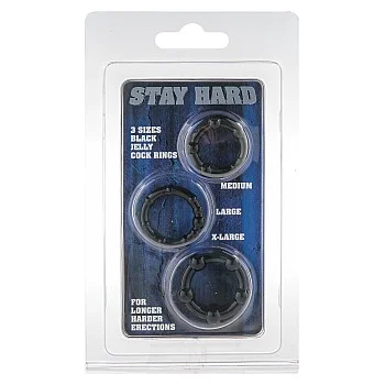 Stay Hard - Three Rings - Zwart