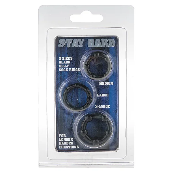 Stay Hard - Three Rings - Zwart van het merk Scala Selection - Cockringen - online bestellen bij Masculum.nl. De discrete online seks-toys en erotisch heren ondergoed winkel voor gay & hetero mannen.