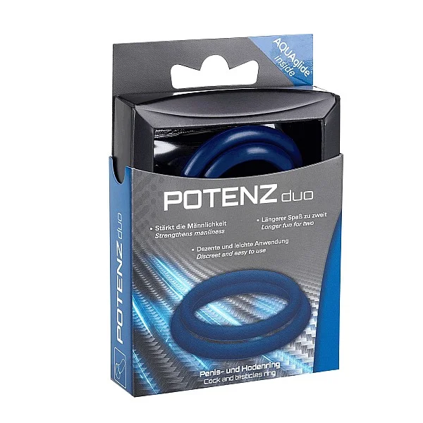 POTENZduo ring Medium - Blauw van het merk Joy Division - Cockringen - online kopen bij Masculum.nl. De discrete online seks-toys en erotisch heren ondergoed winkel voor gay & hetero mannen.