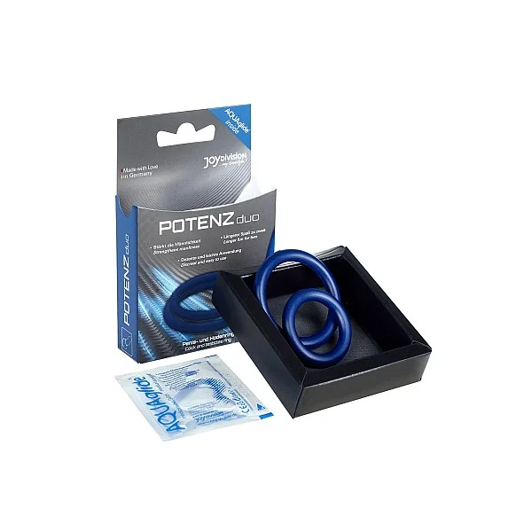 POTENZduo ring Medium - Blauw van het merk Joy Division - Cockringen - online kopen bij Masculum.nl. De discrete online seks-toys en erotisch heren ondergoed winkel voor gay & hetero mannen.