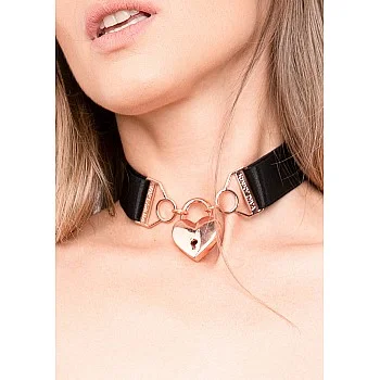 Diva Necklace + Heart - Zwart