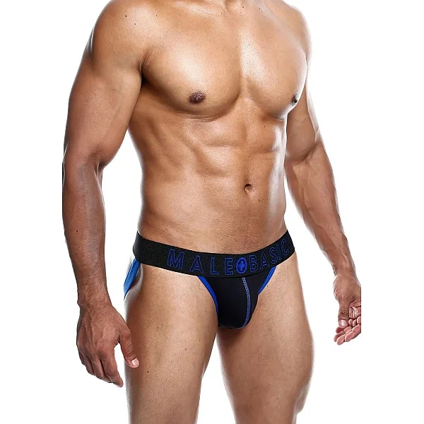 MaleBasics Neon Jock - Blauw van het merk Malebasics - Heren Lingerie - online kopen bij Masculum.nl. De discrete online seks-toys en erotisch heren ondergoed winkel voor gay & hetero mannen.