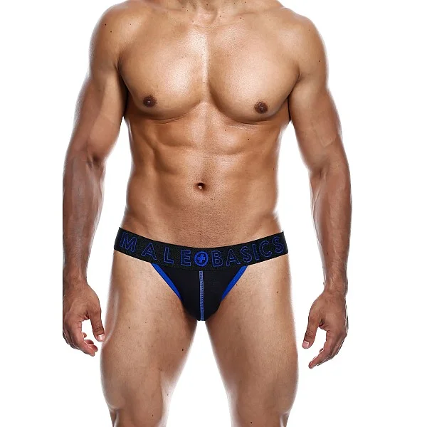 MaleBasics Neon Jock - Blauw van het merk Malebasics - Heren Lingerie - online kopen bij Masculum.nl. De discrete online seks-toys en erotisch heren ondergoed winkel voor gay & hetero mannen.