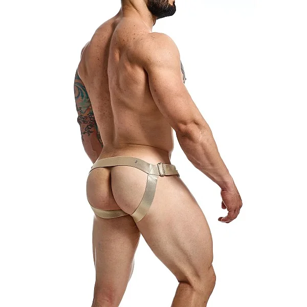 DNGEON Mirror Cockring Jockstrap - Goud van het merk DNGEON - Jockstraps - online kopen bij Masculum.nl. De discrete online seks-toys en erotisch heren ondergoed winkel voor gay & hetero mannen.