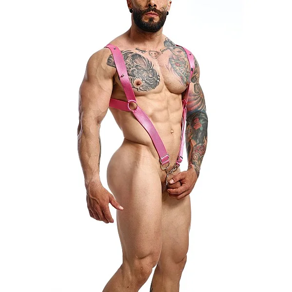 DNGEON Straigh Back Harness - Roze van het merk DNGEON - Harnassen - online bestellen bij Masculum.nl. De discrete online seks-toys en erotisch heren ondergoed winkel voor gay & hetero mannen.