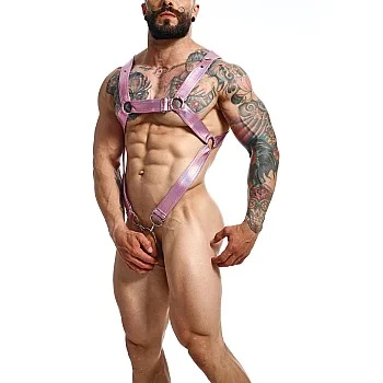 DNGEON Cross Cockring Harness - Roze
