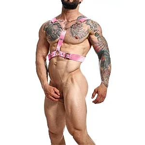 DNGEON Y Cross Chain Harness - Roze