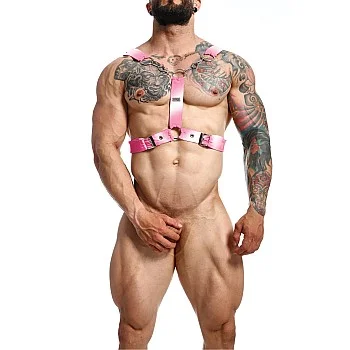 DNGEON Y Cross Chain Harness - Roze