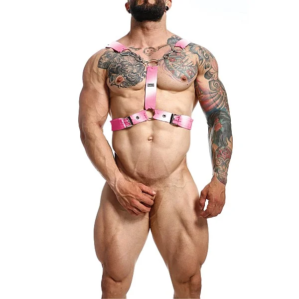 DNGEON Y Cross Chain Harness - Roze van het merk DNGEON - Harnassen - online kopen bij Masculum.nl. De discrete online seks-toys en erotisch heren ondergoed winkel voor gay & hetero mannen.