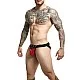 DNGEON Peekaboo Jockstrap - Rood van het merk DNGEON - Jockstraps - online kopen bij Masculum.nl. De discrete online seks-toys en erotisch heren ondergoed winkel voor gay & hetero mannen.