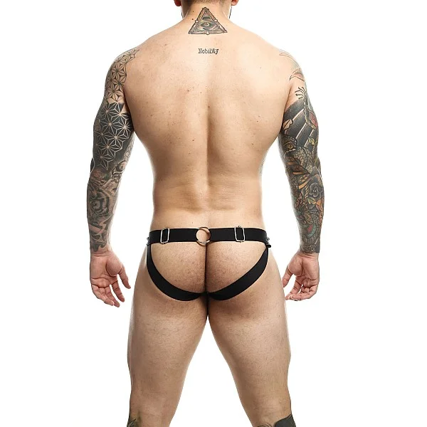 DNGEON Peekaboo Jockstrap - Rood van het merk DNGEON - Jockstraps - online kopen bij Masculum.nl. De discrete online seks-toys en erotisch heren ondergoed winkel voor gay & hetero mannen.