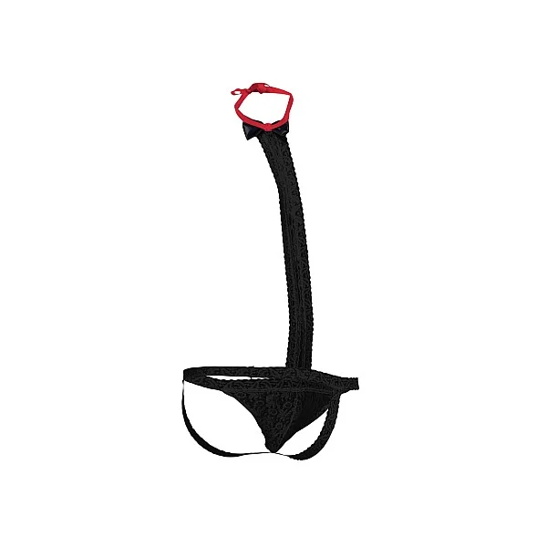 MOB Tuxedo Lace Thong - Zwart van het merk MOB Eroticwear - Heren Lingerie - online kopen bij Masculum.nl. De discrete online seks-toys en erotisch heren ondergoed winkel voor gay & hetero mannen.