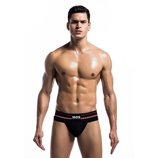 Fetish Classic Wide Jockstrap - Zwart van het merk MOB Eroticwear - Heren Lingerie - online kopen bij Masculum.nl. De discrete online seks-toys en erotisch heren ondergoed winkel voor gay & hetero mannen.