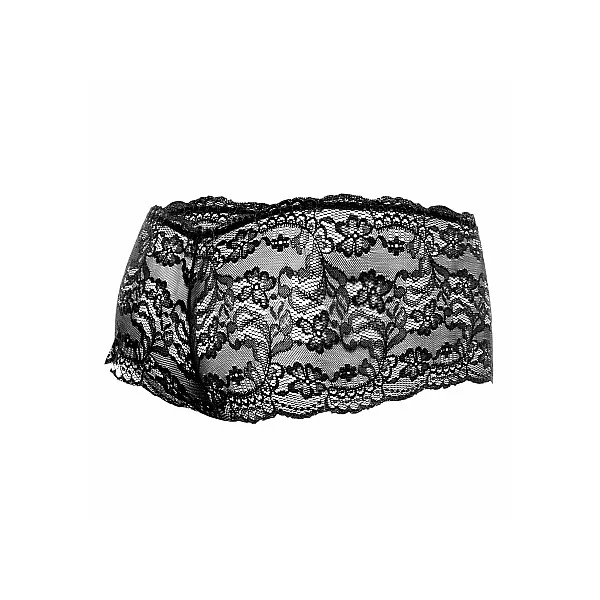 Rose Lace Boy Short - Zwart van het merk MOB Eroticwear - Heren Lingerie - online kopen bij Masculum.nl. De discrete online seks-toys en erotisch heren ondergoed winkel voor gay & hetero mannen.