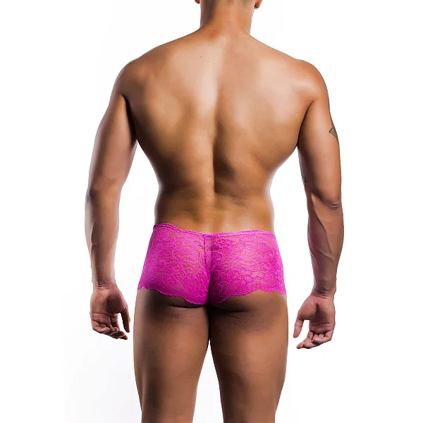 Rose Lace Boy Short - Roze van het merk MOB Eroticwear - Heren Lingerie - online bestellen bij Masculum.nl. De discrete online seks-toys en erotisch heren ondergoed winkel voor gay & hetero mannen.