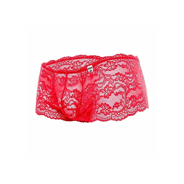 Rose Lace Boy Short - Rood van het merk MOB Eroticwear - Heren Lingerie - online bestellen bij Masculum.nl. De discrete online seks-toys en erotisch heren ondergoed winkel voor gay & hetero mannen.