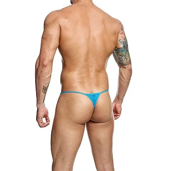 Lace Thong - Aqua
