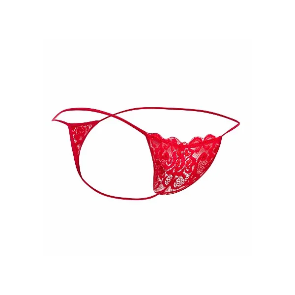 Lace Thong - Rood van het merk MOB Eroticwear - Heren Lingerie - online bestellen bij Masculum.nl. De discrete online seks-toys en erotisch heren ondergoed winkel voor gay & hetero mannen.