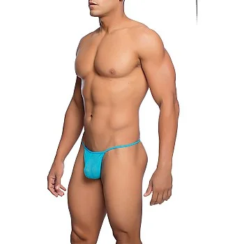 MOB Sheer T-Back Thong - Aqua