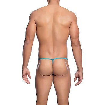 MOB Sheer T-Back Thong - Aqua