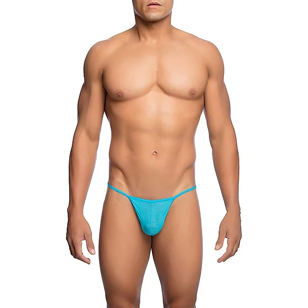 MOB Sheer T-Back Thong - Aqua van het merk MOB Eroticwear - Heren Lingerie - online kopen bij Masculum.nl. De discrete online seks-toys en erotisch heren ondergoed winkel voor gay & hetero mannen.
