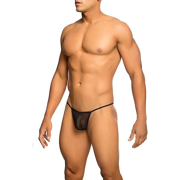 MOB Sheer T-Back Thong - Zwart van het merk MOB Eroticwear - Heren Lingerie - online kopen bij Masculum.nl. De discrete online seks-toys en erotisch heren ondergoed winkel voor gay & hetero mannen.