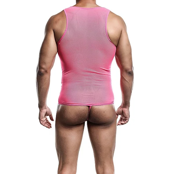 Mob Men's Sexy All Over Sheer Body - Roze van het merk MOB Eroticwear - Herenbody's - online kopen bij Masculum.nl. De discrete online seks-toys en erotisch heren ondergoed winkel voor gay & hetero mannen.