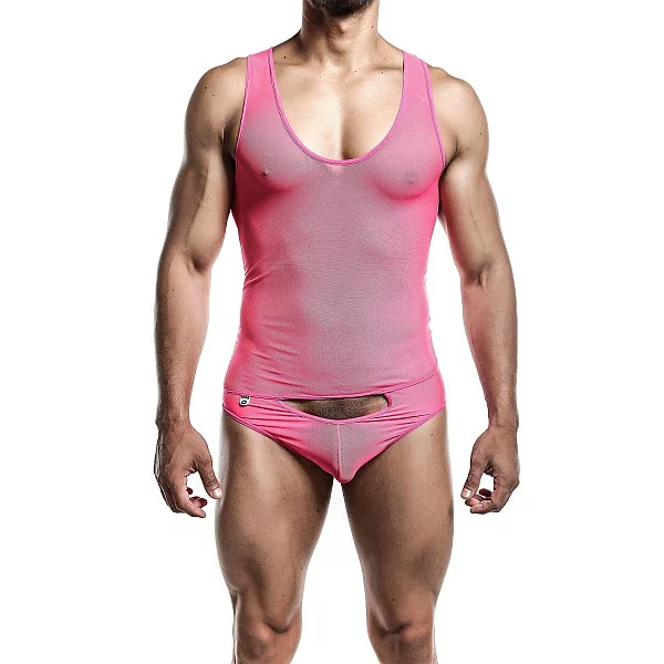 Mob Men's Sexy All Over Sheer Body - Roze van het merk MOB Eroticwear - Herenbody's - online kopen bij Masculum.nl. De discrete online seks-toys en erotisch heren ondergoed winkel voor gay & hetero mannen.
