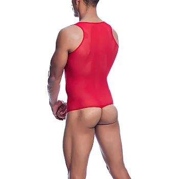 Mob Men's Sexy All Over Sheer Body - Rood