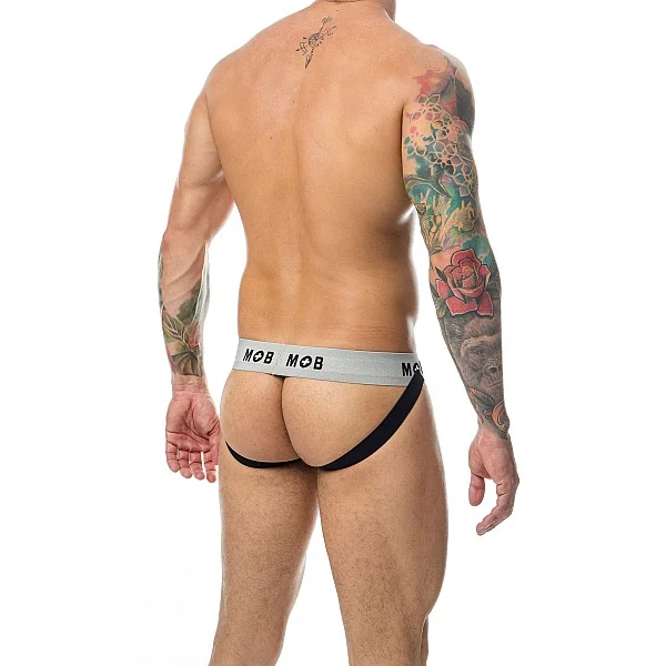 MOB Stripe Classic Jock - Wit van het merk MOB Eroticwear - Heren Lingerie - online kopen bij Masculum.nl. De discrete online seks-toys en erotisch heren ondergoed winkel voor gay & hetero mannen.