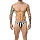 MOB Stripe Classic Jock - Wit van het merk MOB Eroticwear - Heren Lingerie - online kopen bij Masculum.nl. De discrete online seks-toys en erotisch heren ondergoed winkel voor gay & hetero mannen.