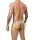 MOB Stripe Classic Jock - Geel van het merk MOB Eroticwear - Heren Lingerie - online kopen bij Masculum.nl. De discrete online seks-toys en erotisch heren ondergoed winkel voor gay & hetero mannen.