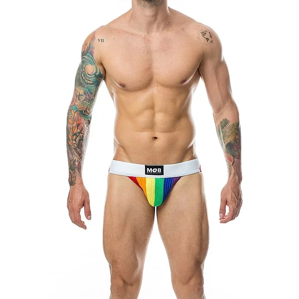 MOB Pride Classic Jockstrap - Regenboog van het merk MOB Eroticwear - Jockstraps - online kopen bij Masculum.nl. De discrete online seks-toys en erotisch heren ondergoed winkel voor gay & hetero mannen.